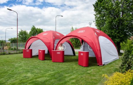 Audi Axion Lite event tents on test ready for exhibitions