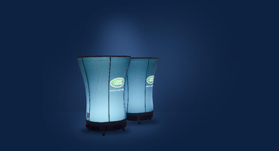 Inflatable event furniture with internal lighting