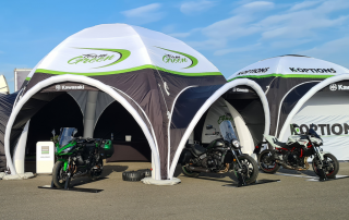 Team Green - Kawasaki Bike Racing Team selected Axion Square Inflatable Event Tents