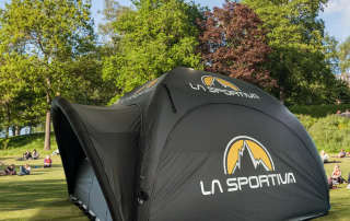 La Sportiva Sports Footwear band choose the Axion Square inflatable event tent for marketing
