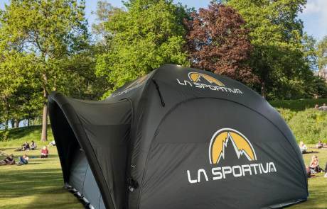 La Sportiva Sports Footwear band choose the Axion Square inflatable event tent for marketing