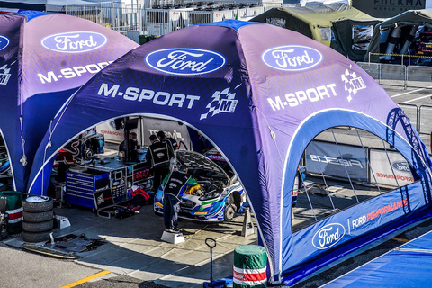 M-Sport Ford Event Tents from Axion - Rapid set-up inflatable event tents ideal for Motorsports